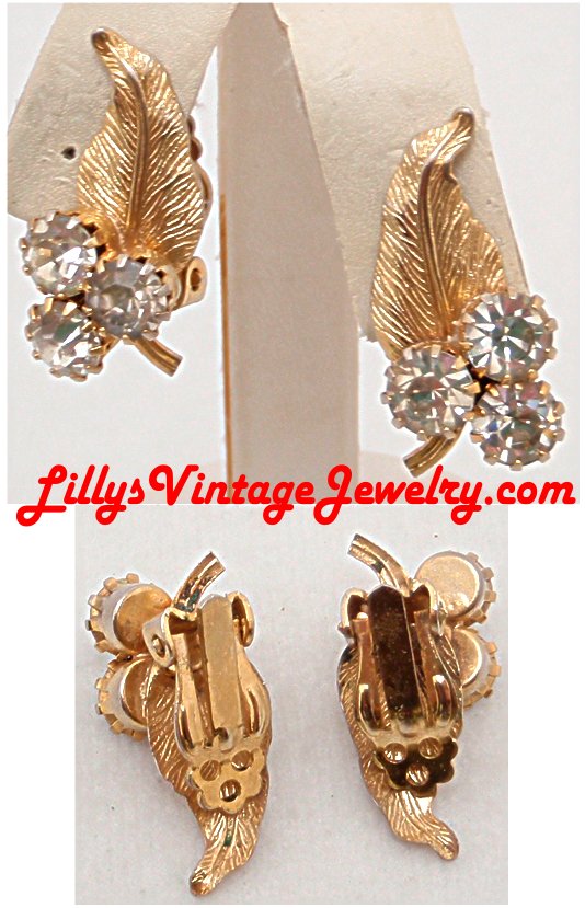 Leaves Alloy Rhinestones Geometric Earrings